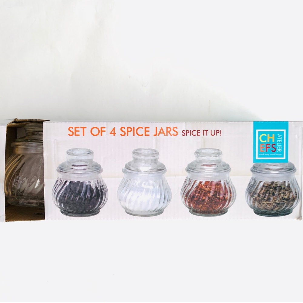 Set of 4 Spice Jars New